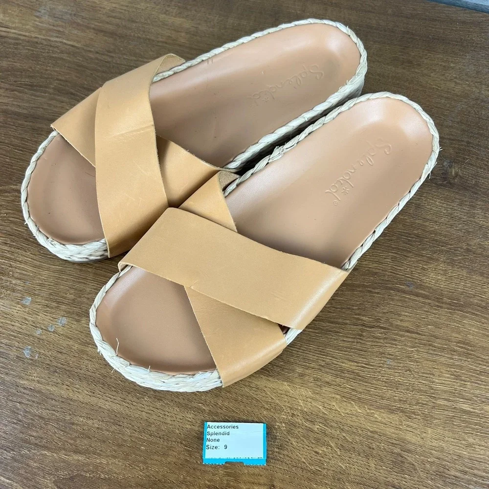 Splendid Becki Platform Espadrille Sandals Womens Size US 9 Brown Casual Slip On